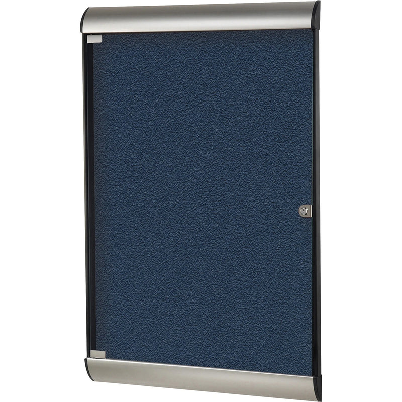Ghent Silhouette Enclosed Navy Vinyl Tackboard - 42.13’’ x 27.75’’ - Aluminum Frame - Boards