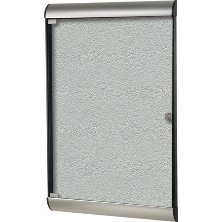 Ghent Silhouette Enclosed Silver Vinyl Tackboard - 42.13’’ x 27.75’’ - Aluminum Frame - Boards