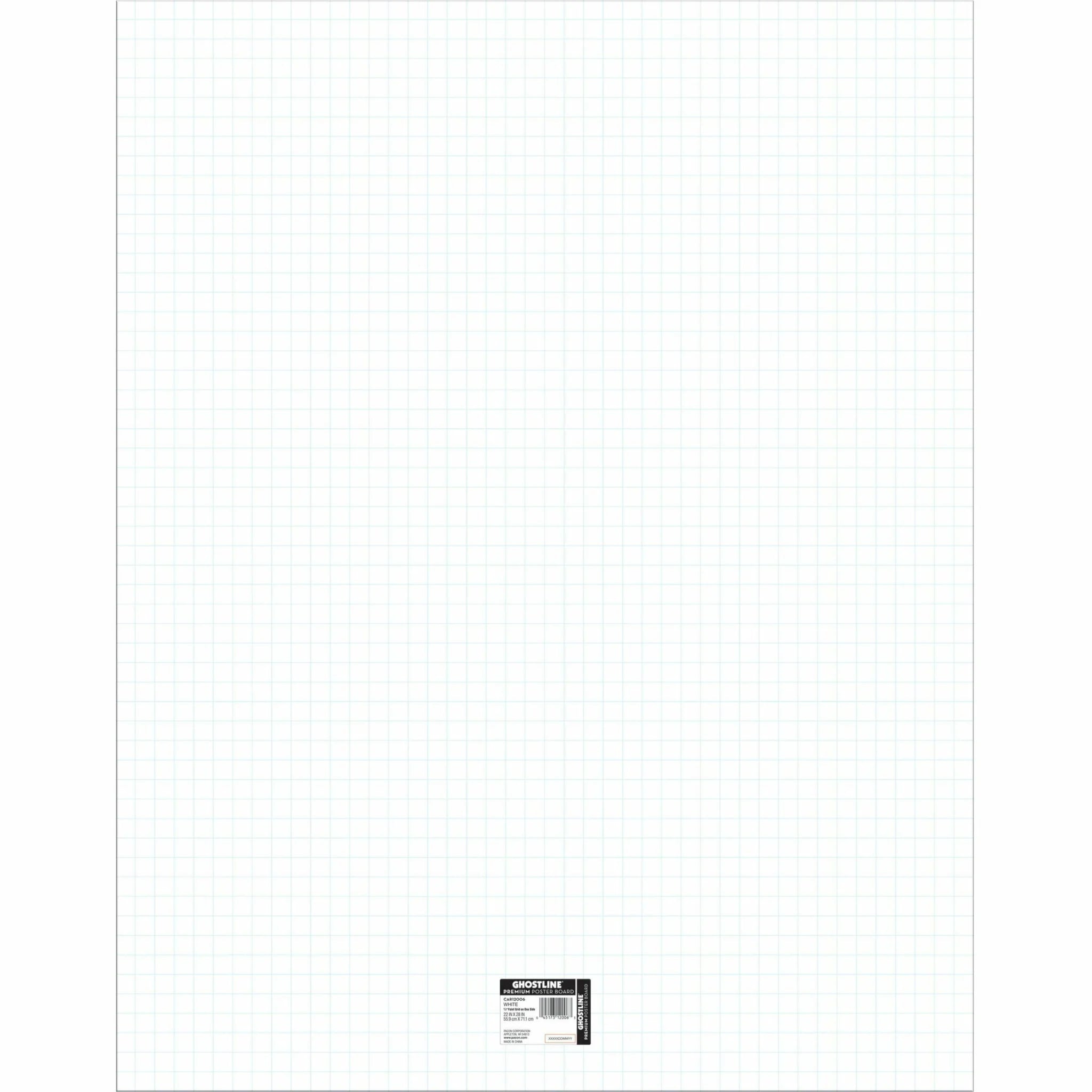 Ghostline Grid Poster Board: Versatile 22x28 White Board for School Home Art Office - Project Boards
