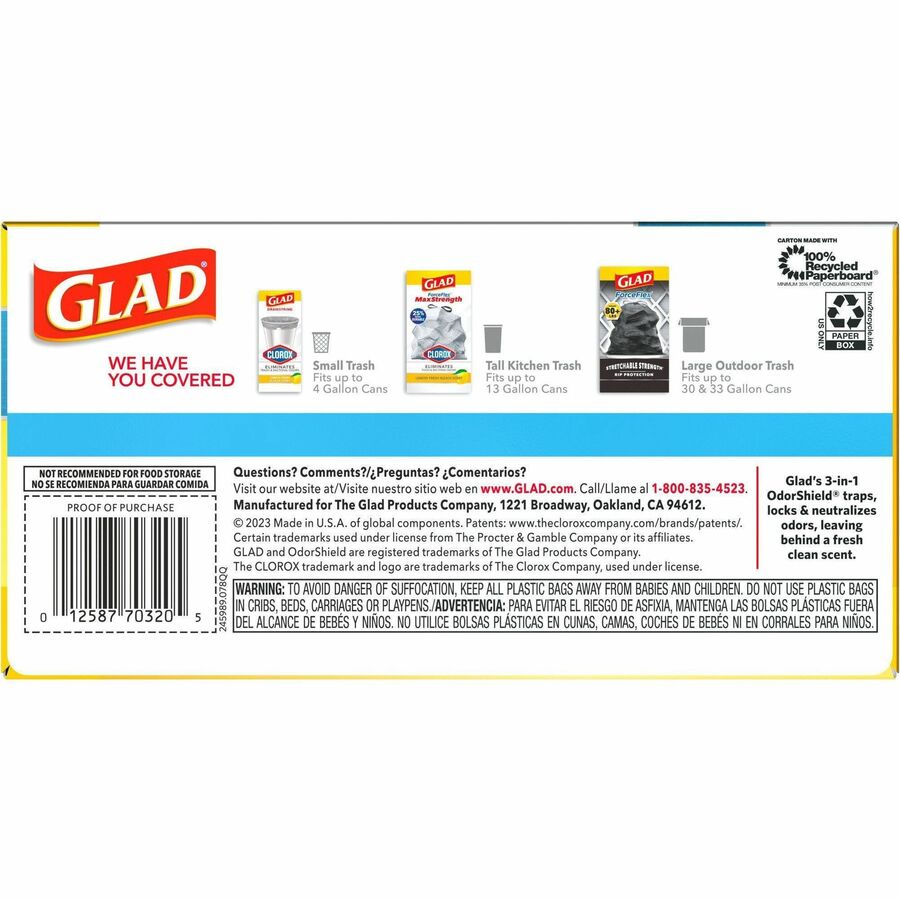 Glad ForceFlex MaxStrength Kitchen Drawstring Trash Bags - Bottom