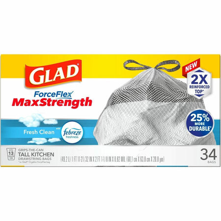 Glad ForceFlex MaxStrength Kitchen Drawstring Trash Bags - Front