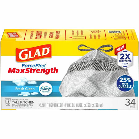 Glad ForceFlex MaxStrength Kitchen Drawstring Trash Bags - Top