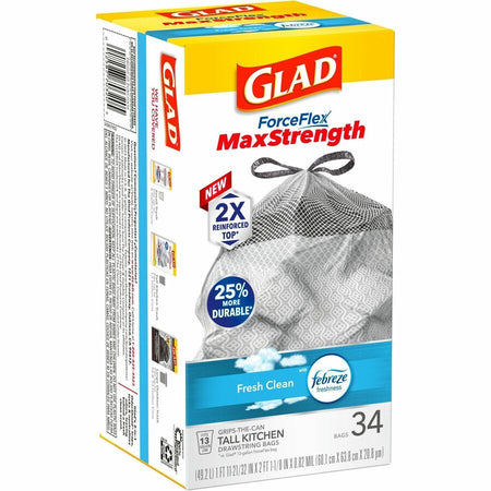 Glad ForceFlex MaxStrength Kitchen Drawstring Trash Bags - Right