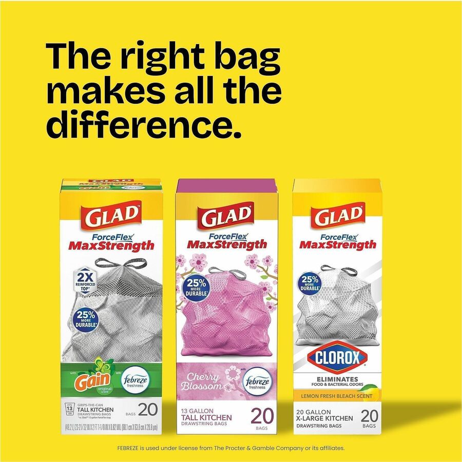 Glad ForceFlex MaxStrength X-Large Kitchen Drawstring Trash Bags - Alternate-Image6