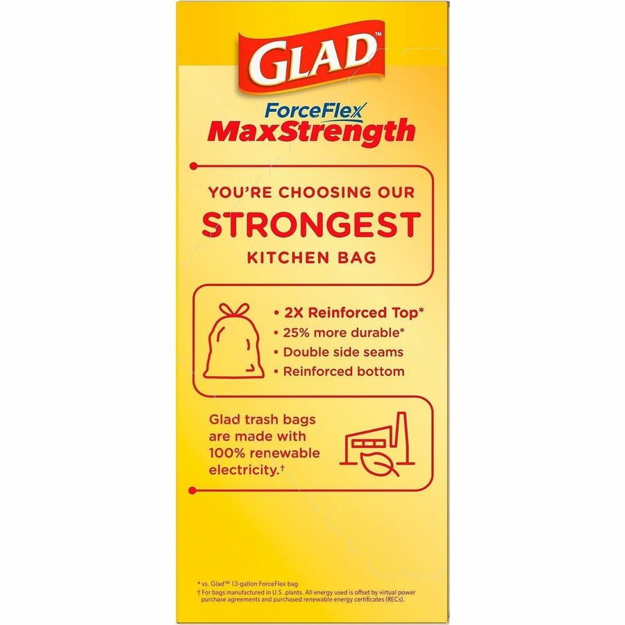 Glad ForceFlex MaxStrength X-Large Kitchen Drawstring Trash Bags - Rear