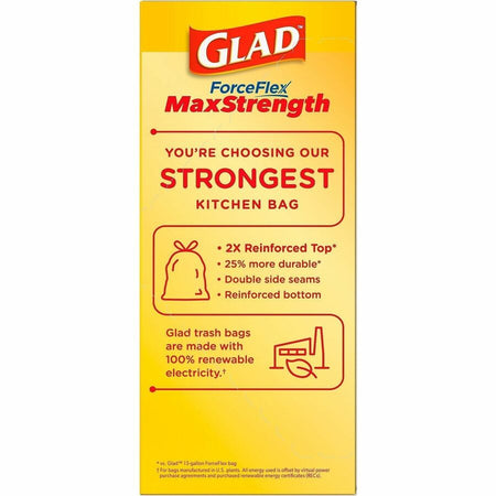 Glad ForceFlex MaxStrength X-Large Kitchen Drawstring Trash Bags - Rear