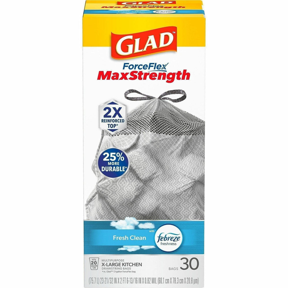 Glad ForceFlex MaxStrength X-Large Kitchen Drawstring Trash Bags - 2000