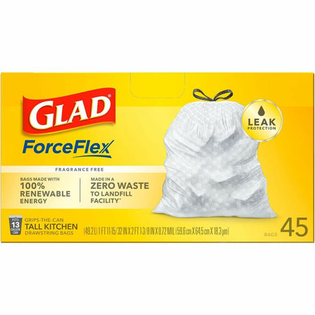 Glad ForceFlex Tall Kitchen Drawstring Trash Bags - Front