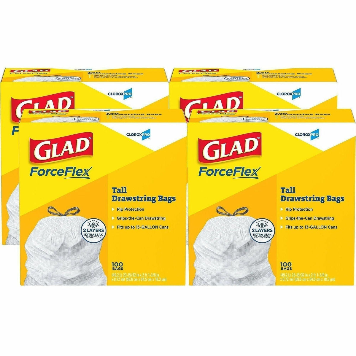Glad ForceFlex Tall Kitchen Drawstring Trash Bags - 2000