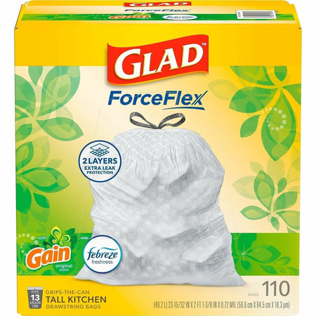 Glad ForceFlex Tall Kitchen Drawstring Trash Bags - 2000