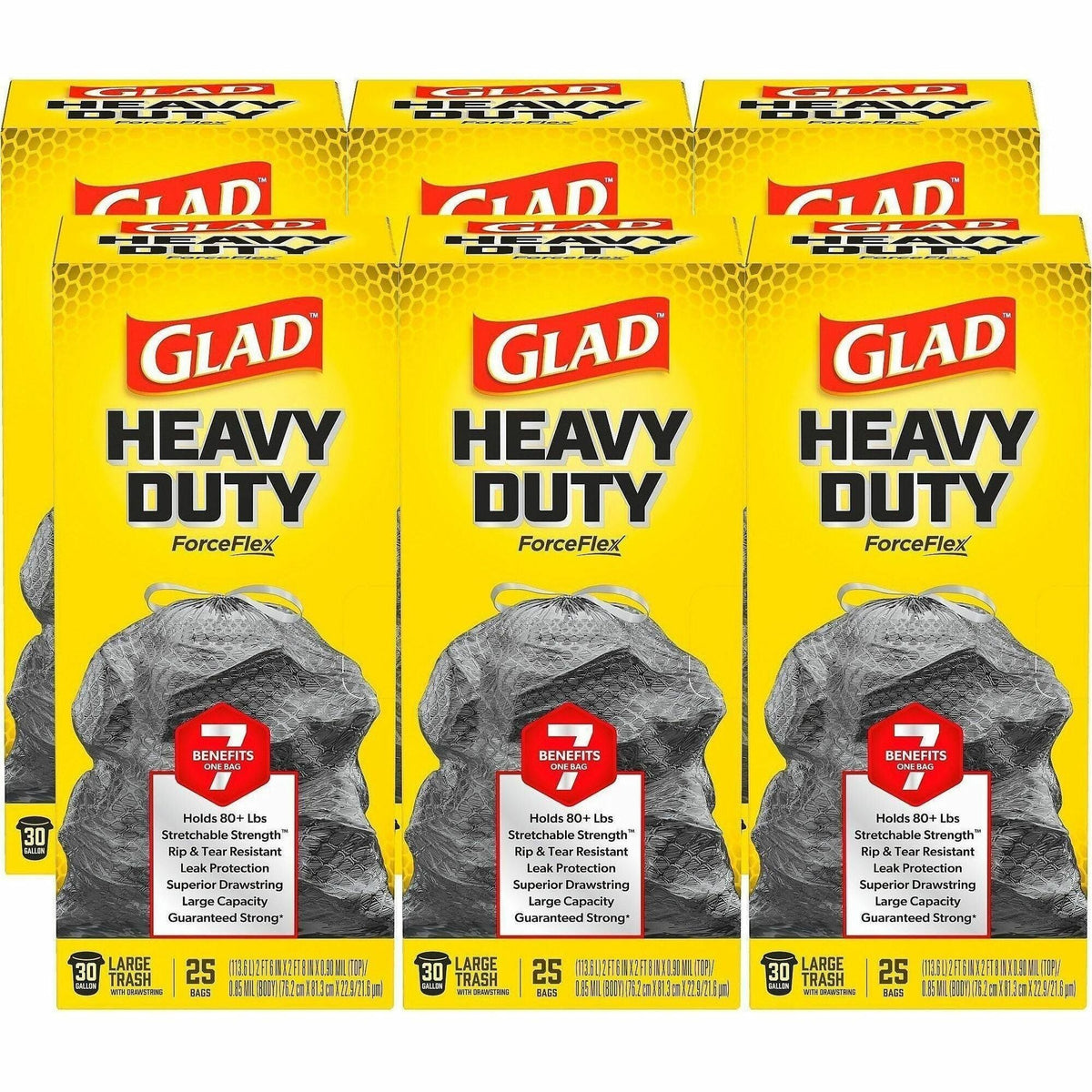 Glad ForceFlex Heavy-Duty Large Drawstring Trash Bags - 2000