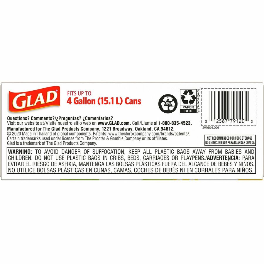 Glad Small Kitchen Drawstring Trash Bags - Bottom