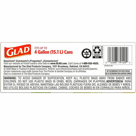 Glad Small Kitchen Drawstring Trash Bags - Bottom