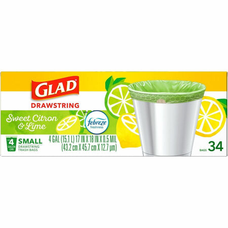 Glad Small Kitchen Drawstring Trash Bags - Front
