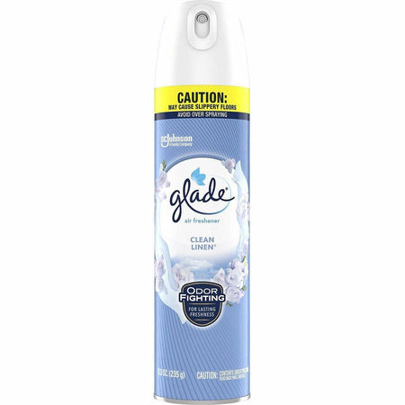 Glade Clean Linen Air Freshener Spray - Aerosol - 8.3 fl oz (0.3 quart) - CFC-free Ozone-safe/ - 6 / Carton - Fresheners
