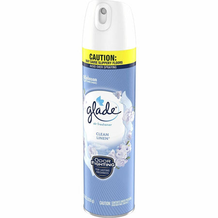 Glade Clean Linen Air Freshener Spray - Aerosol - 8.3 fl oz (0.3 quart) - CFC-free Ozone-safe/ - 6 / Carton - Fresheners
