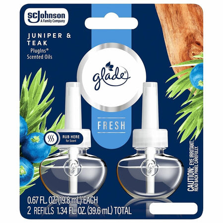 Glade PlugIns Juniper & Teak Refills - Plug-in - Phthalate-free Paraben-free Formaldehyde-free Nitro Musk Free - 2