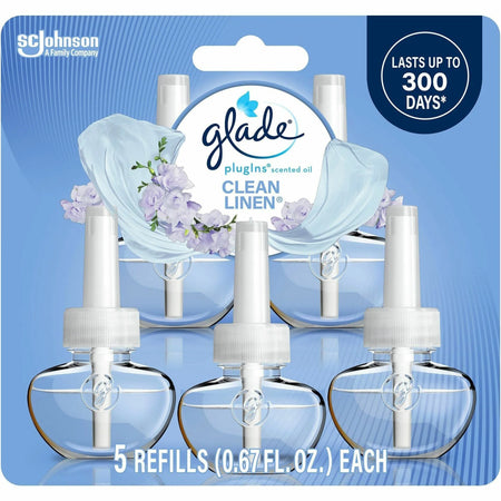 Glade PlugIns Refill: Clean Linen Oil - Long Lasting - 5 Pack - Air Fresheners