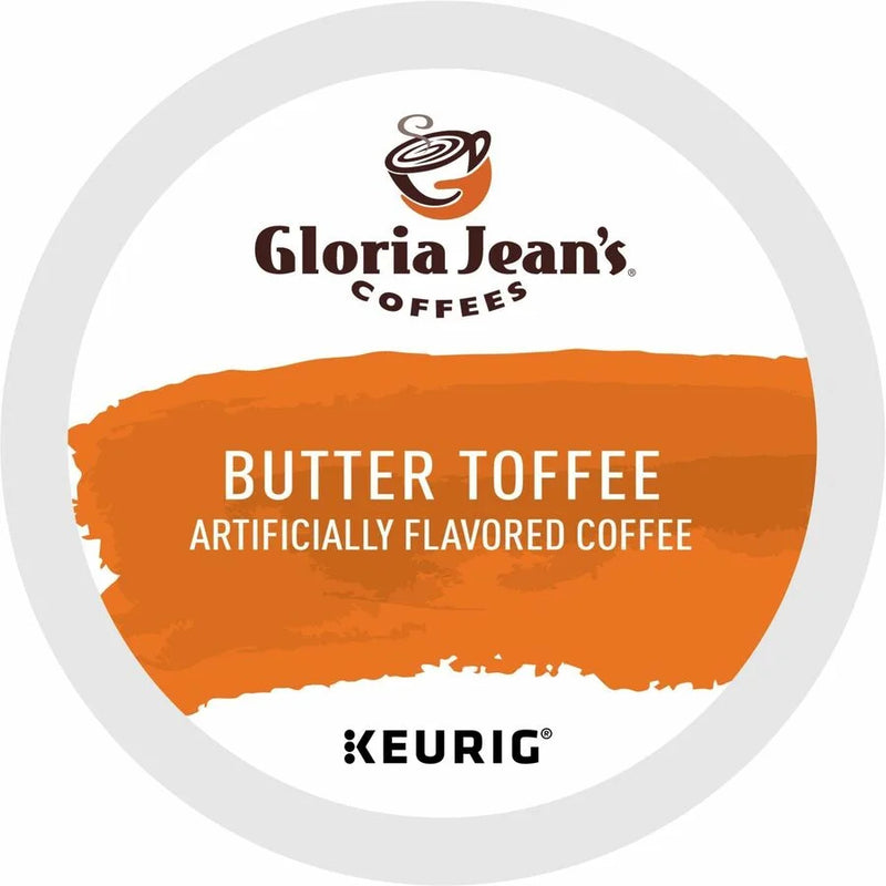 Gloria Jean’s K-Cup Pod Butter Toffee Keurig Single-Serve Pods Medium Roast Coffee 24 Count
