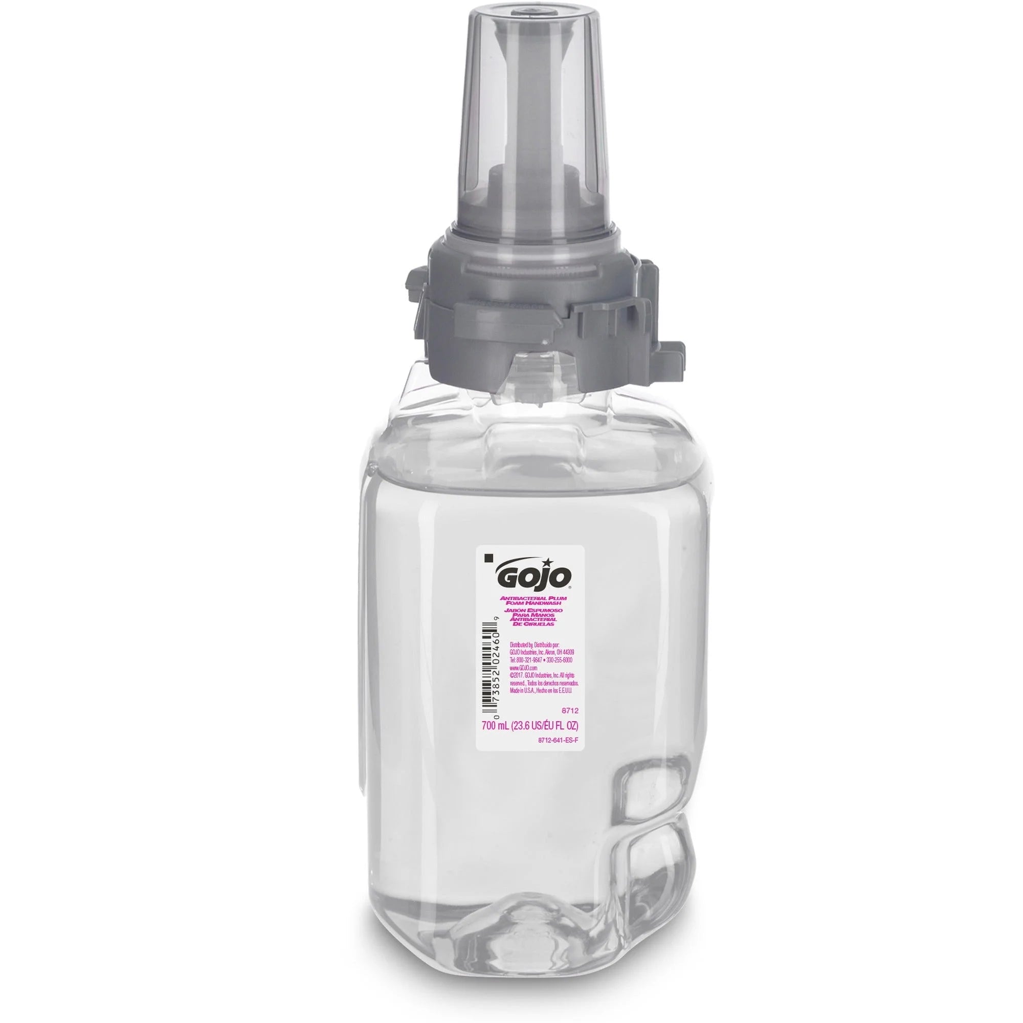 Gojo® ADX-7 Antibacterial Hand Soap Refill - Plum Scent - 23.67 fl oz - Bacteria Remover & Moisturizing - Soaps/Cleaners