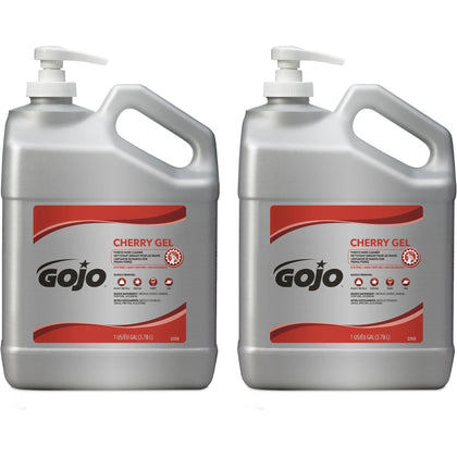 Gojo® Cherry Gel Pumice Hand Cleaner - Heavy Duty Dirt Oil Grease Paint and Tar Remover - 1 gal x 2 - Soaps/Cleaners