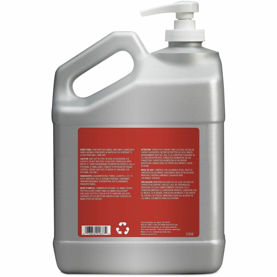 Gojo&reg; Cherry Gel Pumice Hand Cleaner - Rear