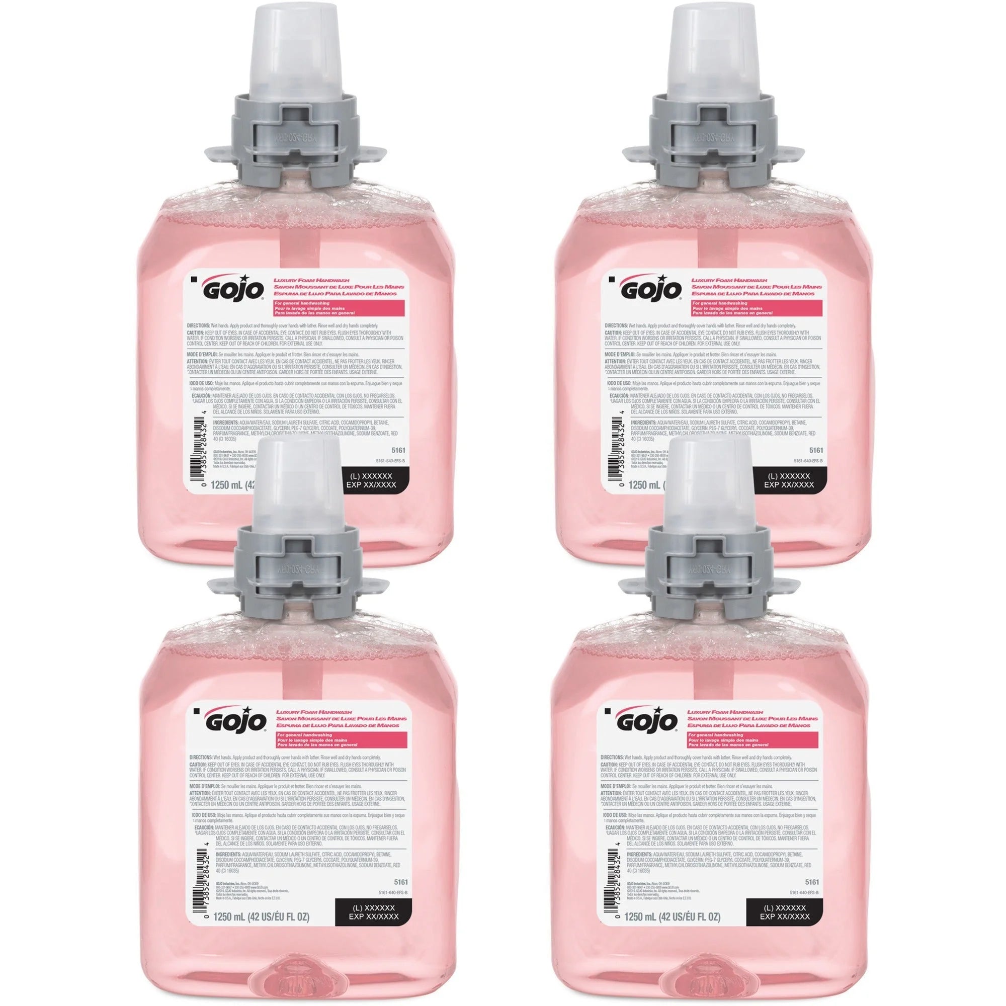 Gojo® FMX-12 Cranberry Luxury Foam Handwash - Antibacterial-free - 1.32 Quart - 4/Carton - Hand Soaps/Cleaners