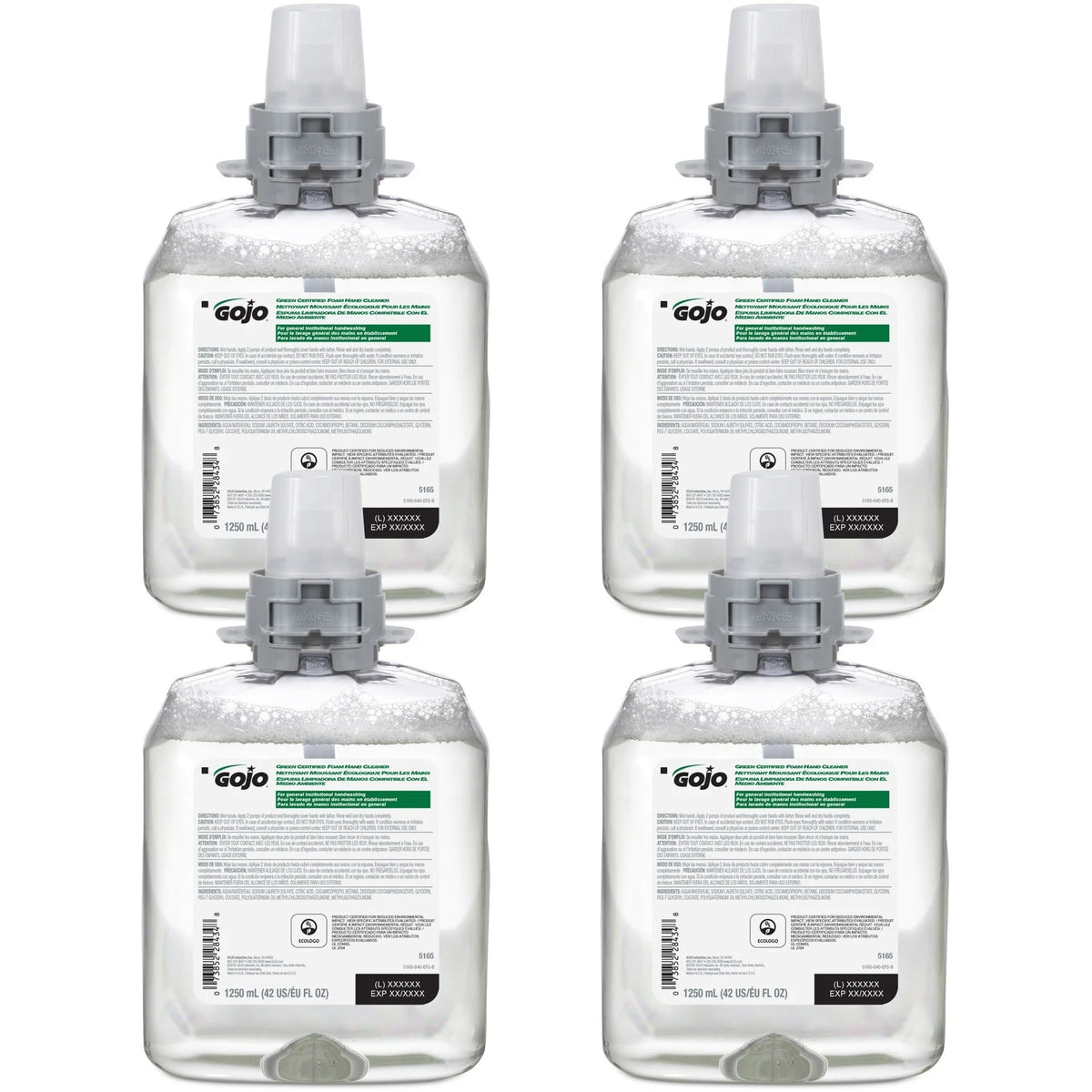 Gojo® FMX-12 Green Certified Foam Hand Soap - Fragrance-free Antibacterial-free - 1.32 quart - 4/Carton - Soaps/Cleaners