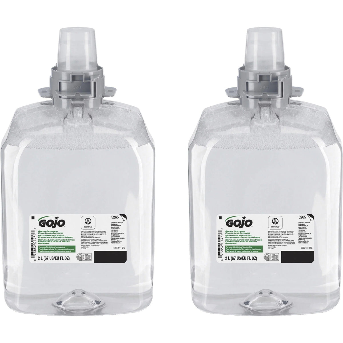 Gojo® FMX-20 Green Certified Foam Hand Cleaner Refill - Dirt Remover - 2.11 Quart - Moisturizing - Unscented