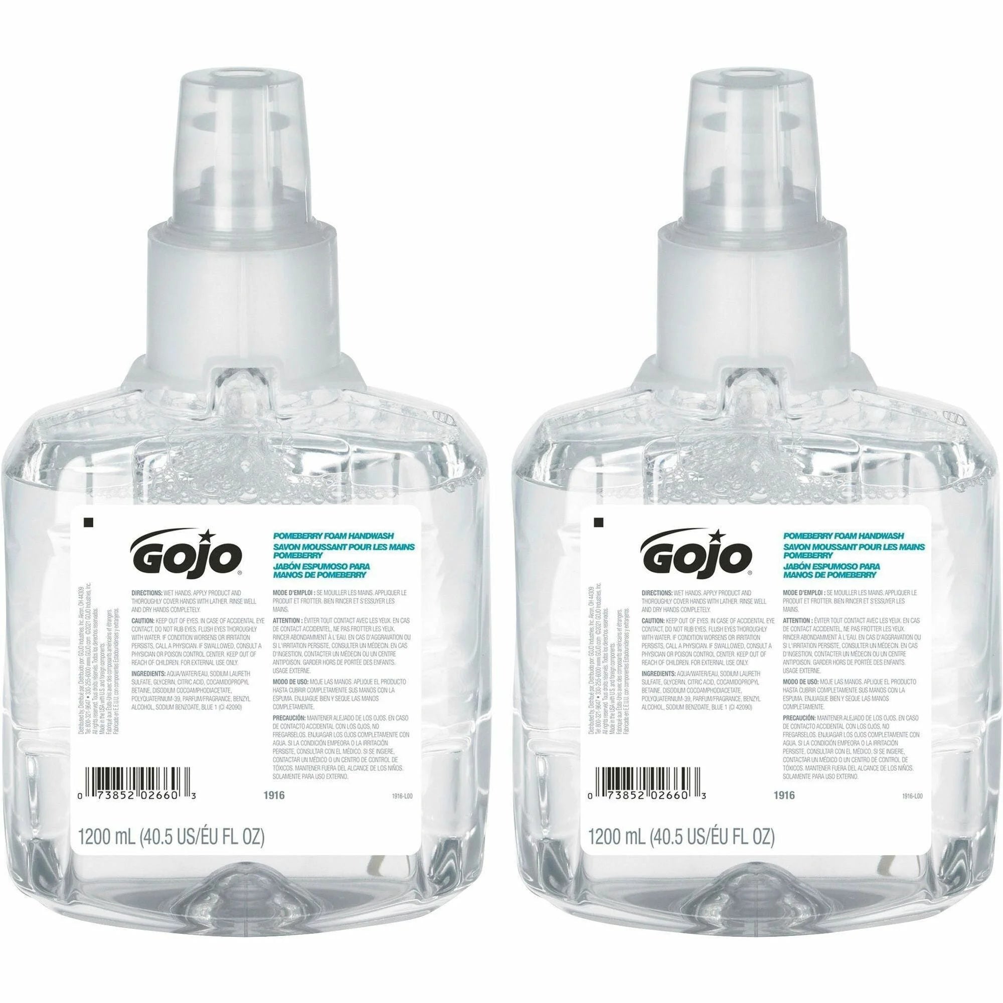 Gojo® LTX-12 Pomeberry Foam Handwash Refill - Moisturizing Scent - 1.27 Quart - 2/Carton - Hand Soaps/Cleaners