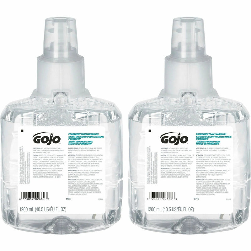 Gojo® LTX-12 Pomeberry Foam Handwash Refill - Moisturizing Scent - 1.27 Quart - 2/Carton - Hand Soaps/Cleaners
