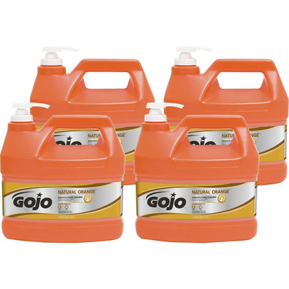 Gojo® Natural Orange Hand Cleaner - Citrus Scent Soil Dirt & Grease Remover - 1 gal Pump - 4/Ctn - Soaps/Cleaners