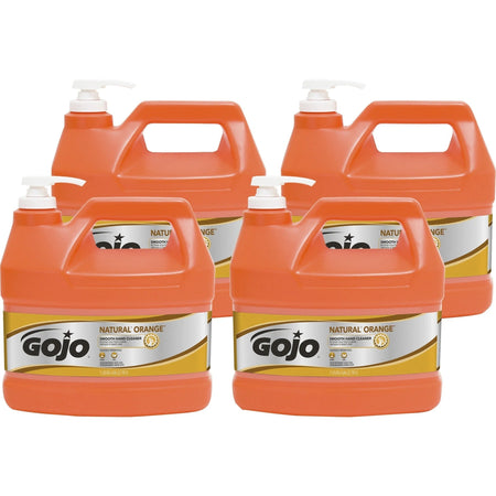 Gojo® Natural Orange Hand Cleaner - Citrus Scent Soil Dirt & Grease Remover - 1 gal Pump - 4/Ctn - Soaps/Cleaners