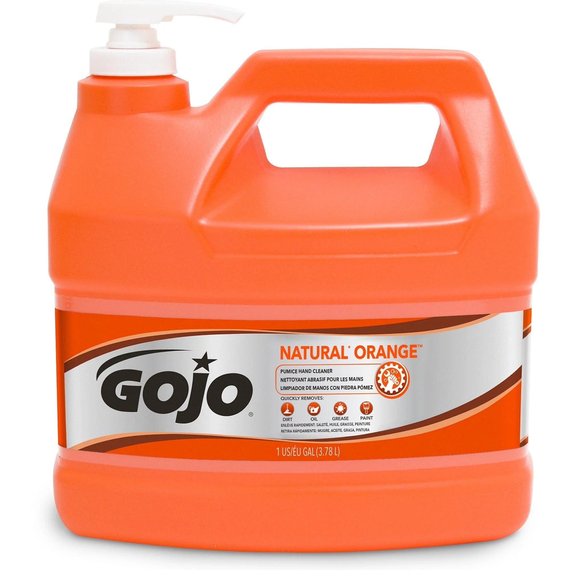 Gojo® Natural Orange Pumice Hand Cleaner - Heavy Duty Citrus Scent - 1 gal - Fast Acting Dirt Oil Grease Remover