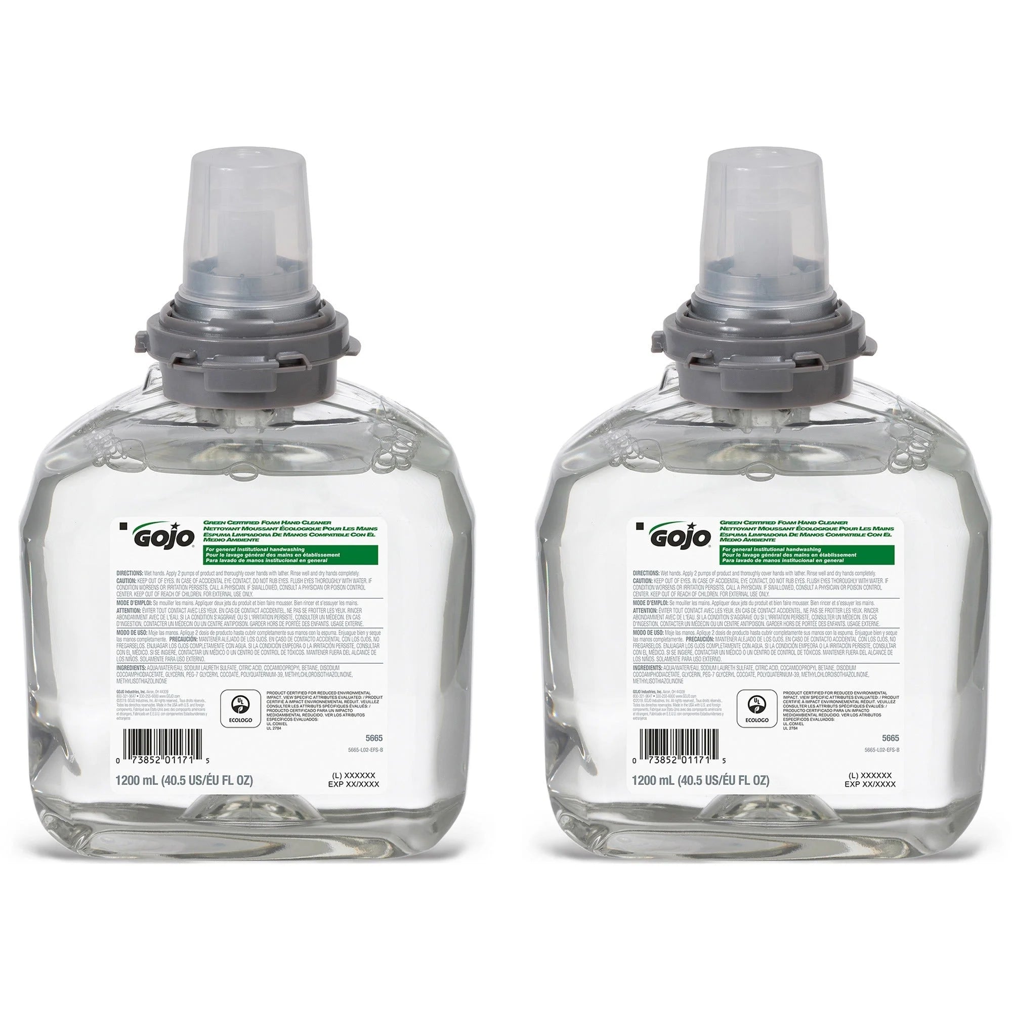 Gojo® TFX Green Certified Foam Hand Cleaner - Eco-friendly Care - 2/Carton - Soaps/Cleaners