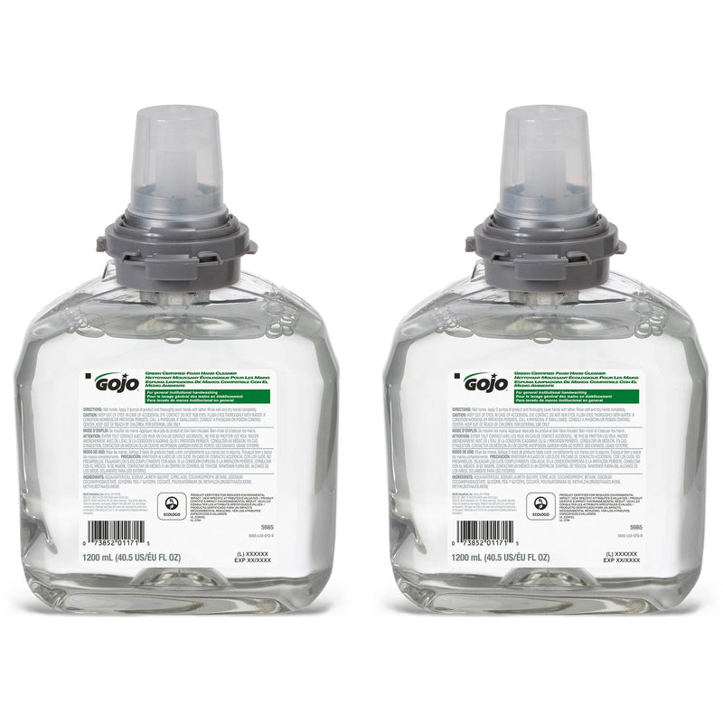 Gojo® TFX Green Certified Foam Hand Cleaner - Eco-friendly Care - 2/Carton - Soaps/Cleaners