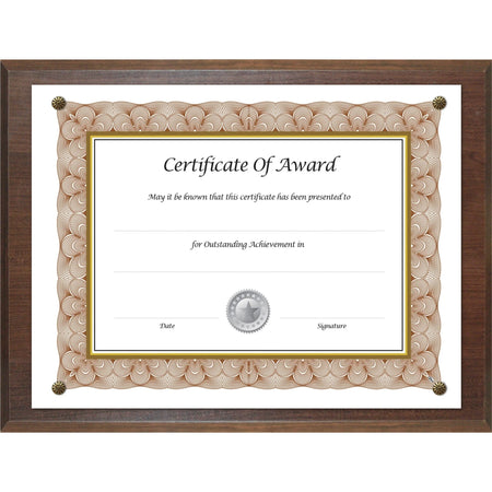 Golite Nu-Dell 13x10.50 Display Frame: Holds 11x8.50 Insert Walnut Finish - Certificates & Seals