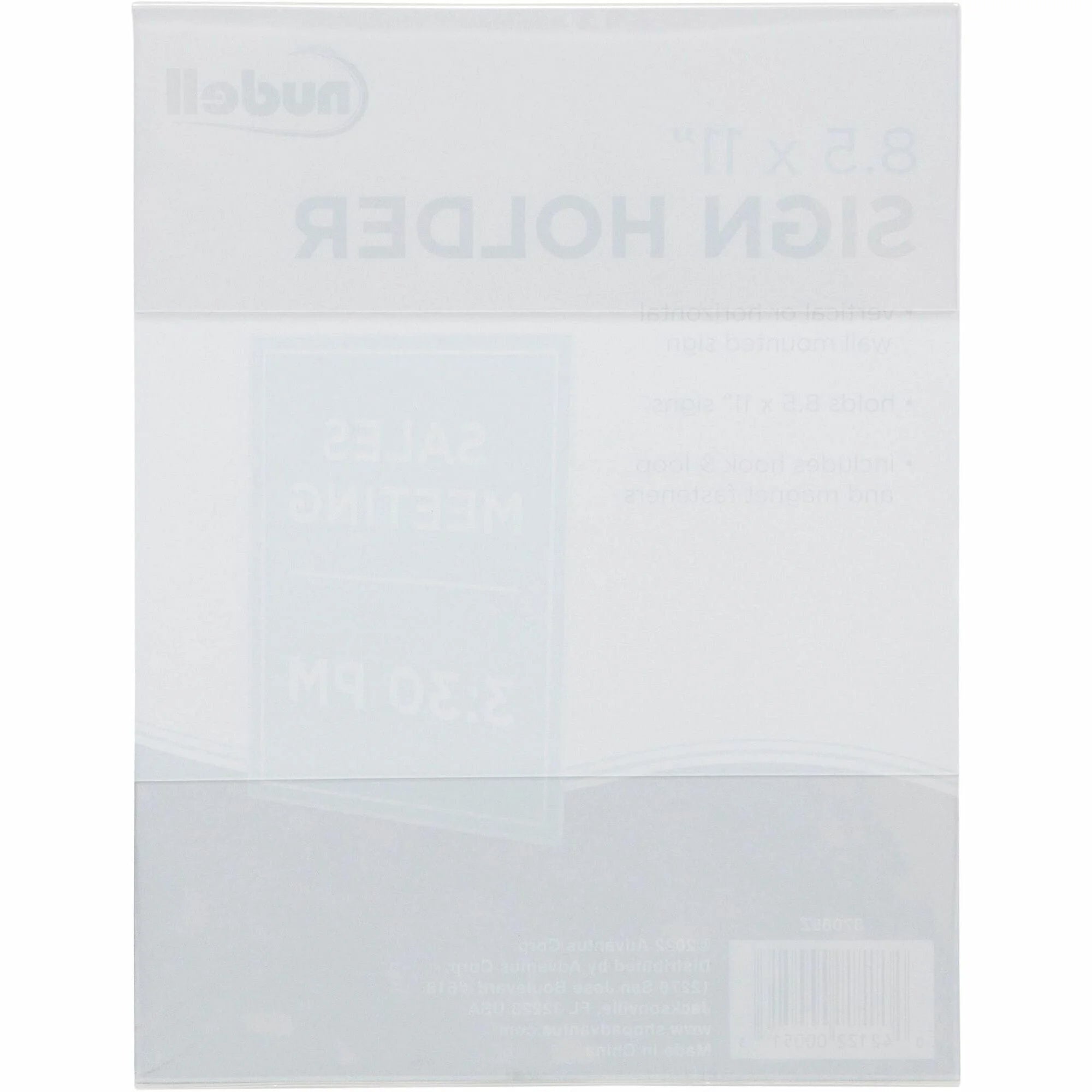 GoLite Nu-Dell Cubicle Sign Holder: 8.5x11 Acrylic Wall Mount - Clear - Signs & Nameplates