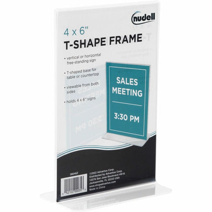 GoLite Nu-Dell Double-Sided Sign Holder - 4x6 - Self-Standing - Plastic - Signs & Nameplates