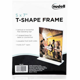 GoLite Nu-Dell Double-Sided Sign Holder - Clear Plastic - 5x7 - Self-Standing - Signs & Nameplates