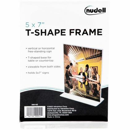 GoLite Nu-Dell Double-Sided Sign Holder - Clear Plastic - 5x7 - Self-Standing - Signs & Nameplates