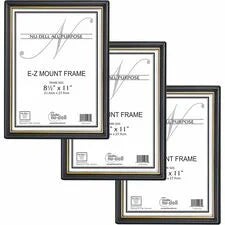 Golite nu-dell Easy Slide-In Document Frame - Holds 8.50’’ x 11’’ Insert - Horizontal Vertical - Plastic - Black - 3