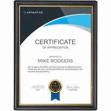 Golite nu-dell EZ Mount Wall Frame - Holds 8.50’’ x 11’’ Insert - Plastic - Black Gold - 1 Each - Frames & Plaques