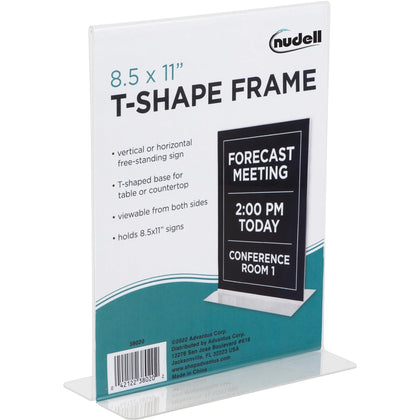 GoLite Nu-Dell Sign Holder: Vertical Plastic Clear - 8.50’’ x 11’’ Insert - Signs & Nameplates