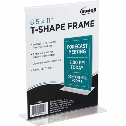 GoLite Nu-Dell T-Shaped Sign Holder - 8.5x11 - Double Sided - Self-standing - Signs & Nameplates