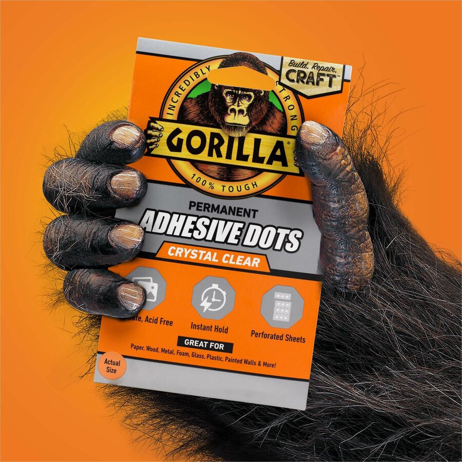 Gorilla Adhesive Dots - Clear - 150 / Pack - Double-Sided Tape