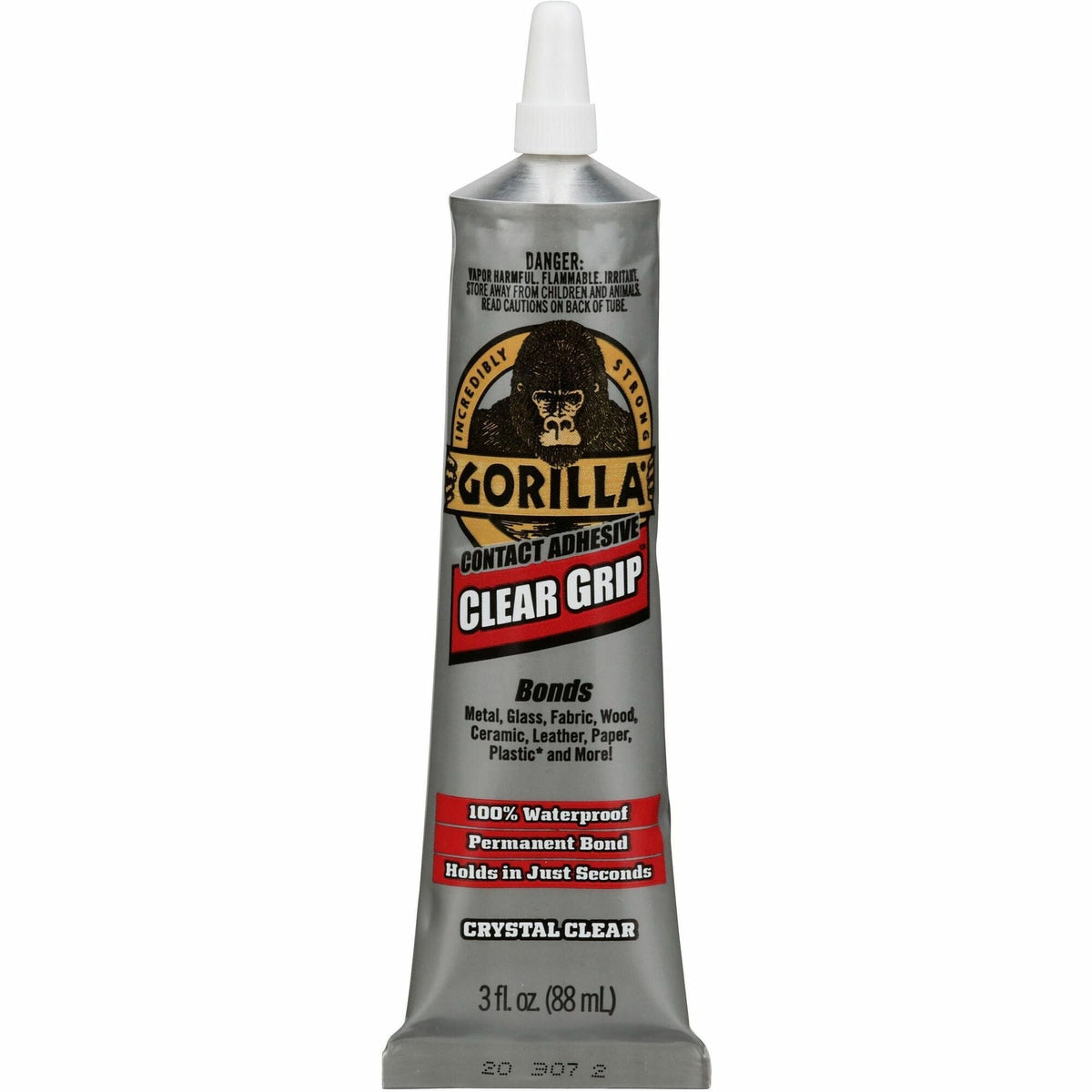 Gorilla Clear Grip Contact Adhesive - 3 fl oz - 1 Each - All-Purpose Glue