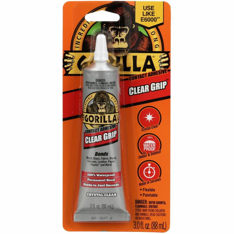 Gorilla Clear Grip Contact Adhesive - 3 fl oz - 1 Each - All-Purpose Glue