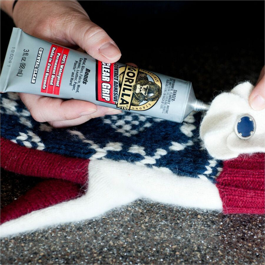 Gorilla Clear Grip Contact Adhesive - 3 fl oz - 1 Each - All-Purpose Glue