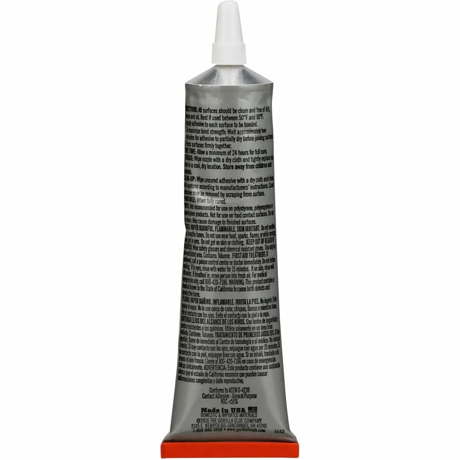 Gorilla Clear Grip Contact Adhesive - Strong Bond - 3 fl oz - All-Purpose Glue